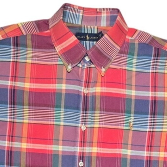 Ralph Lauren Other - Ralph Lauren Plaid Button Down Shirt Men's XXL Long Sleeve Multicolor Logo